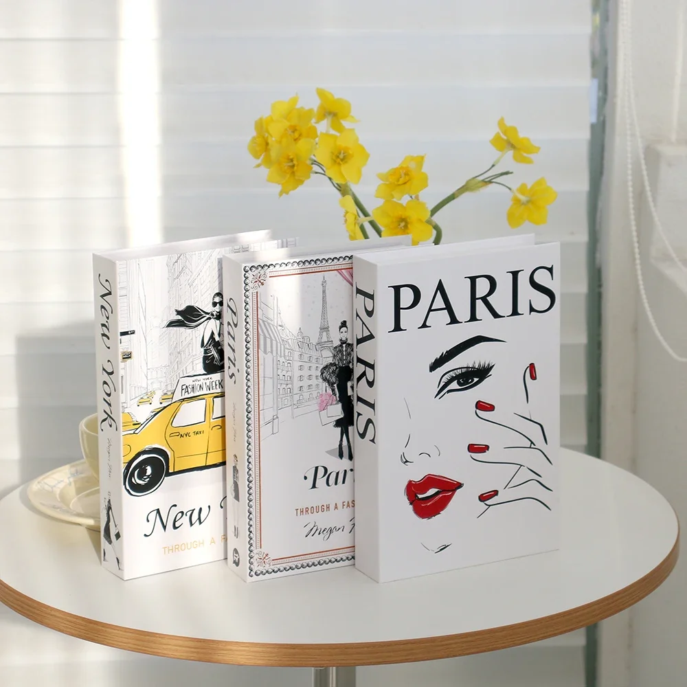Libros falsos de moda para decoración, caja de libros falsos que se puede abrir, sentido artístico moderno, decoración del hogar, mesa de centro, accesorios de moda