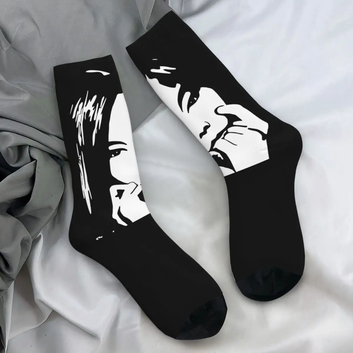 90s Electronic Pop Icon Bjork Music Socks Autumn Stockings Elegant Women Men Comfortable Socks Printed Cycling Non-Slip Socks