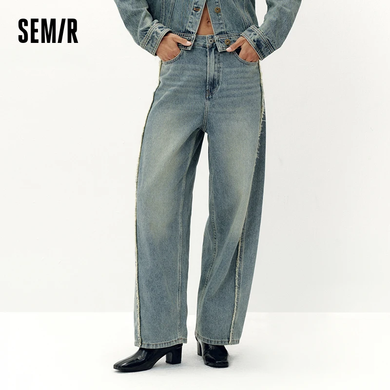 

Semir Jeans Women Vintage Curved Denim Slim Loose Style 2025 Autumn Pants Woman Clothing Jeans for Woman