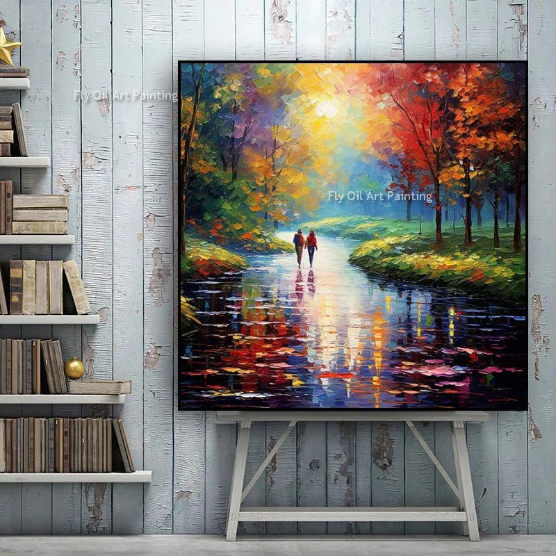 Idea Abstract Geometry Shape Texture Canvas Oil Painting Handmade No Frame Art Craft Latest Arrival Wall For Home Office Decor
