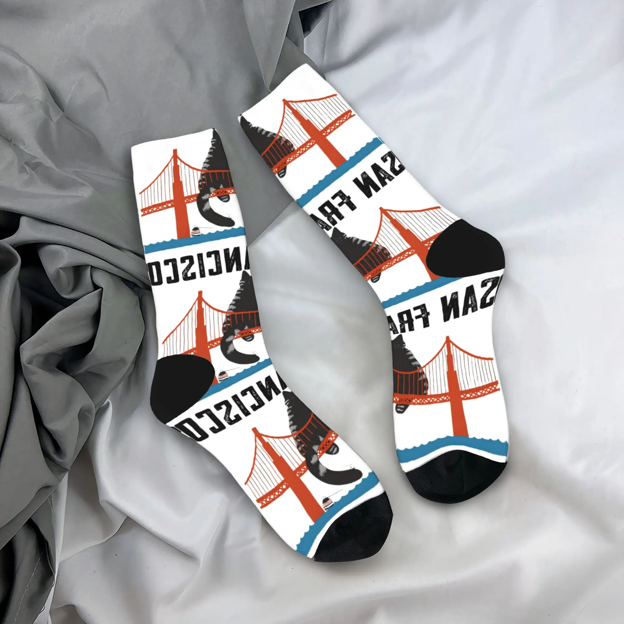 Ryan Gosling Cat Bridge Project Hail Mary Front Socks Stockings Non-Slip Men Socks Medium Soft Autumn Retro Running Socks