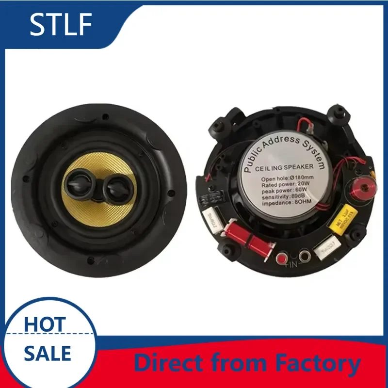 STLF Luxury Hifi Sound Ceiling Speaker System Dual Tweeter Silk Dome Ceiling Speakers 5 Inch 60w 8 Ohm for Home Offices