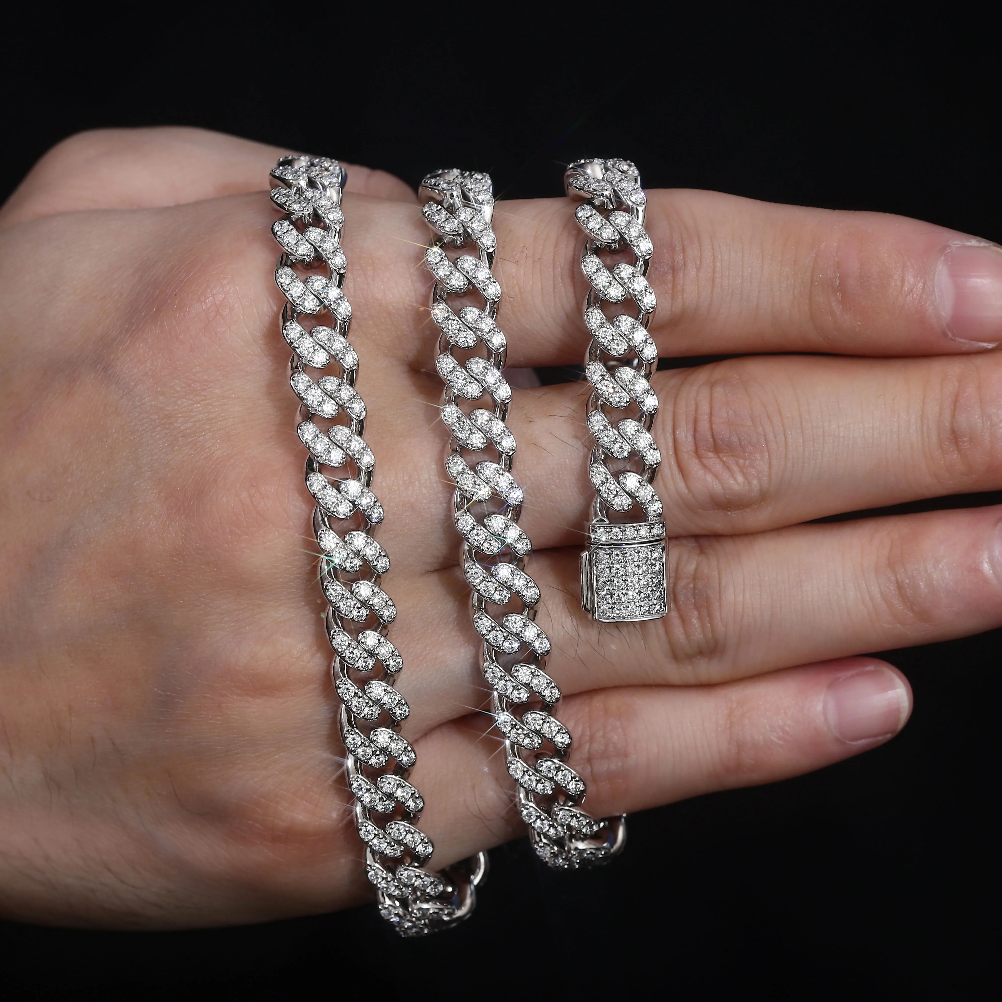 بروفانس 10K/14K/18K الذهب الأصفر الكوبية سلسلة للرجال 8 مللي متر الهيب هوب سوار للنساء 6/6.5/7/7.5/8 في الكوبية ربط المعصم مجوهرات