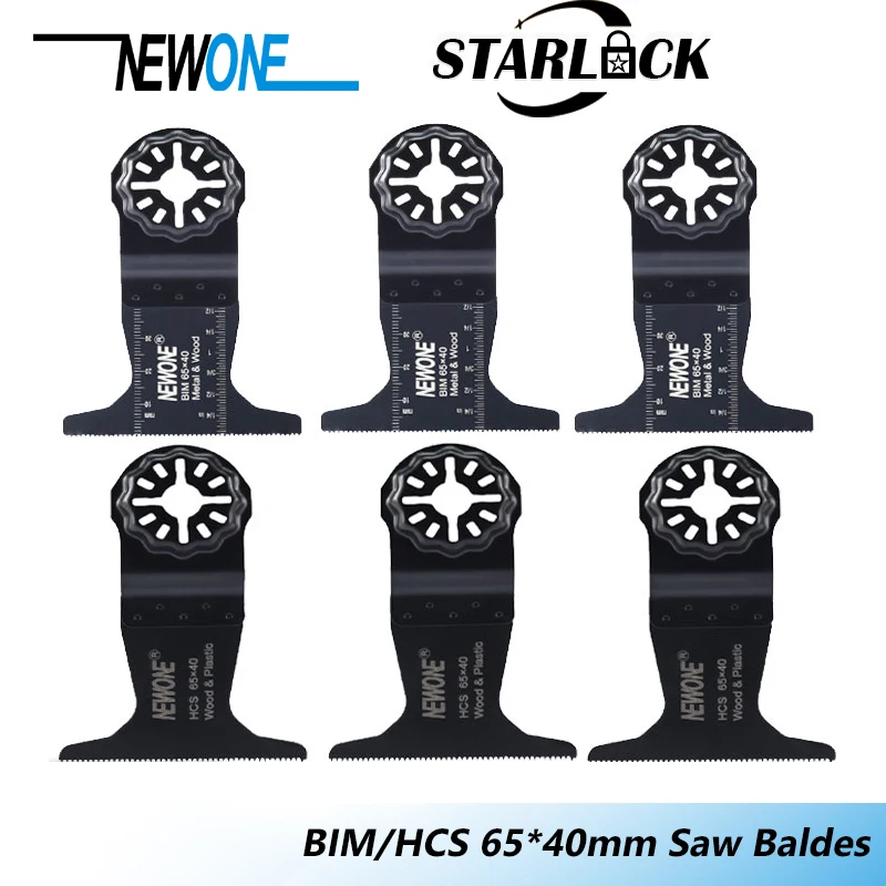 NEWONE HCS/BIM 65mm compatible with Starlock Saw Blades fit Multi-function Oscillating Tools, for cutting wood, plastic