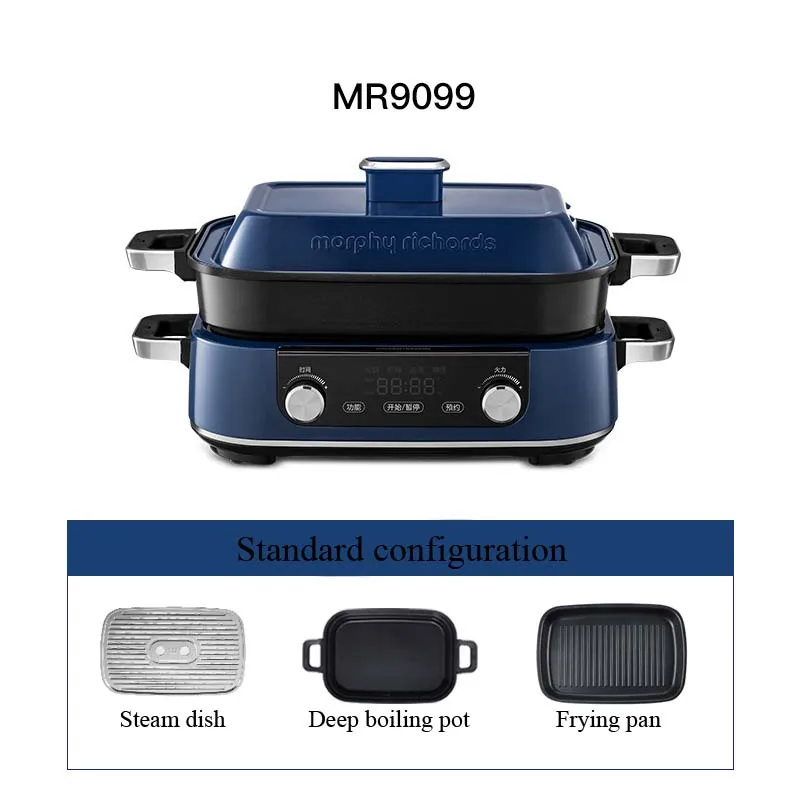 Morphy Richards MR9099 Multicooker Electric Hot Pot Multi-function Barbecue Skillet Grill Slow Cooker 5L 1600W Home Appliance