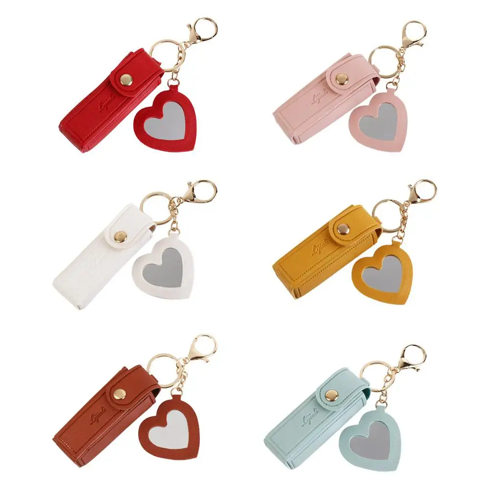 Дорожный брелок для губной помады, портативный держатель для макияжа из искусственной кожи, мини-модная сумка для блеска для губ, женская сумка