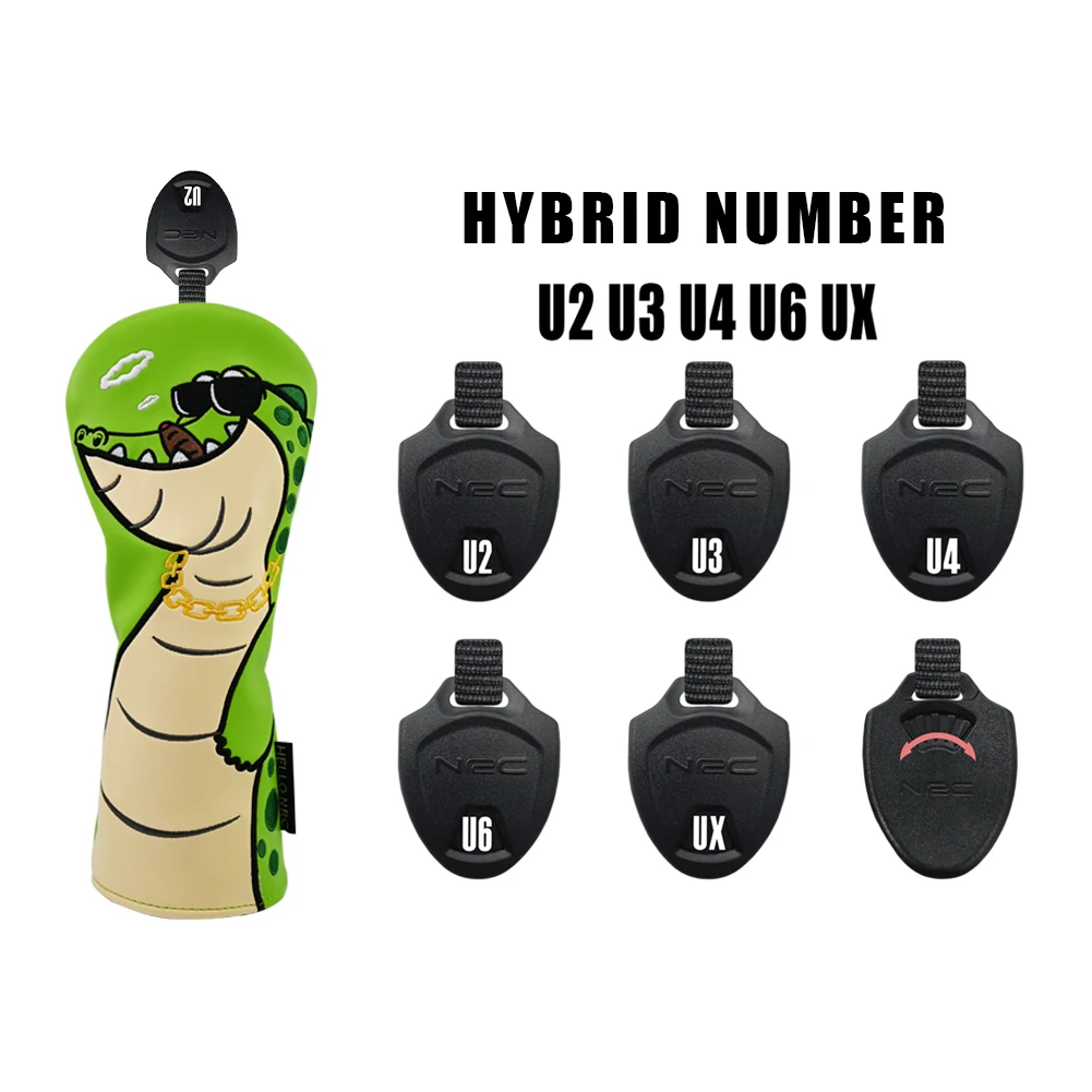 نادي الغولف سائق شعار مخصص التطريز التطريز بولي Leather الجلود مضرب جولف الممر الخشب الهجين غطاء جولف رئيس يغطي شعار مخصص