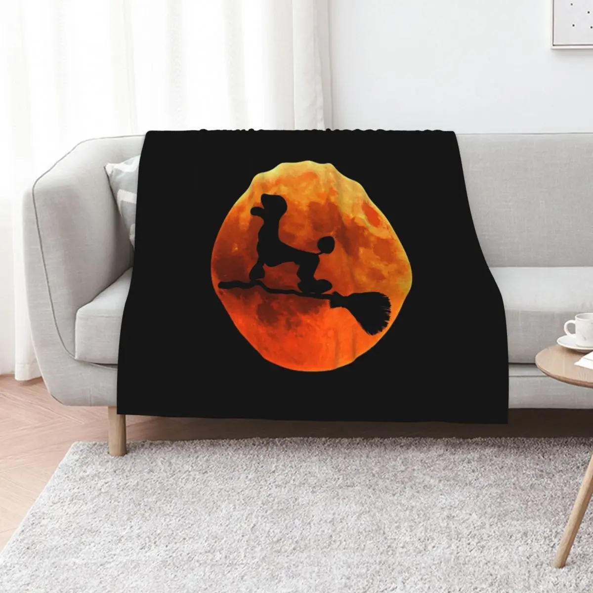 

Poodle Dog Silhouette Moon Halloween Throw Blanket Warm Kid'S Thins Extra Large Throw Blankets