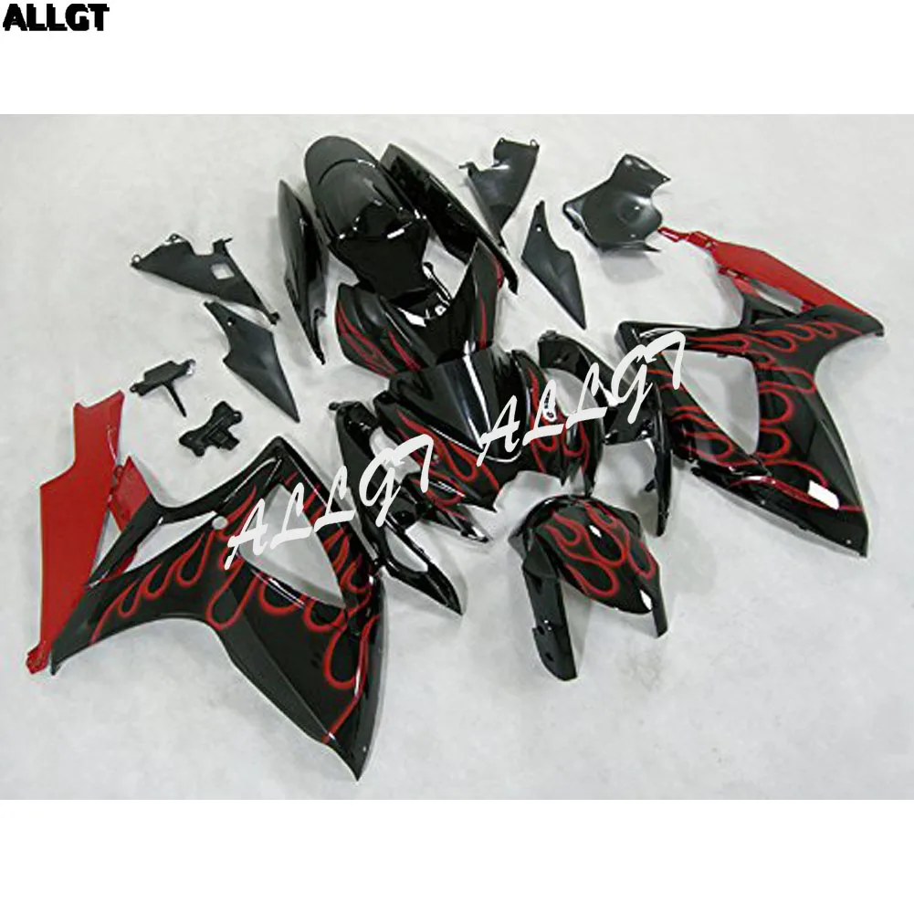 

Комплекты обтекателей Red Flame Black для Suzuki GSXR 600 GSX-R 750 2006 2007, литьевая форма ABS