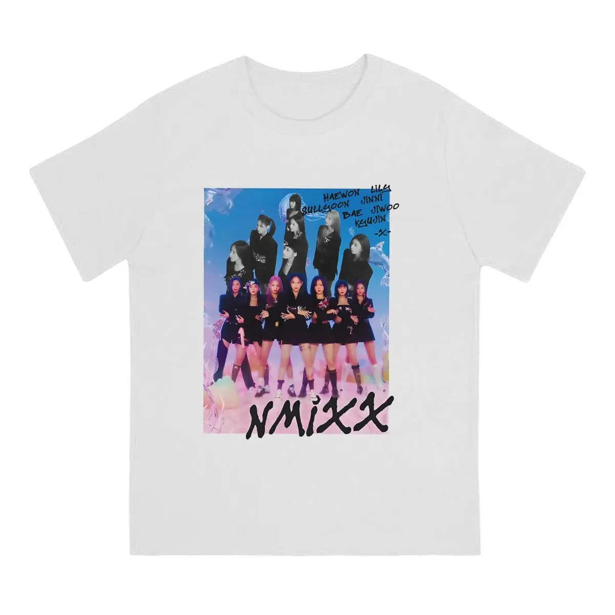 Jang Kyujin T-Shirts for Men Female Singing Group NMIXX Amazing 100% Cotton Tee Shirt Crew Neck Short Sleeve T Shirt Graphic