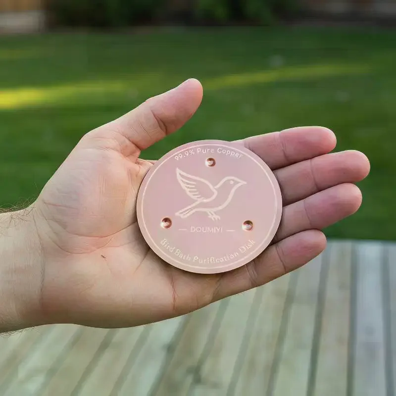Garden Bird Bath Copper Disk Antimicrobial Cleaning Plate with Triple-Point Feature