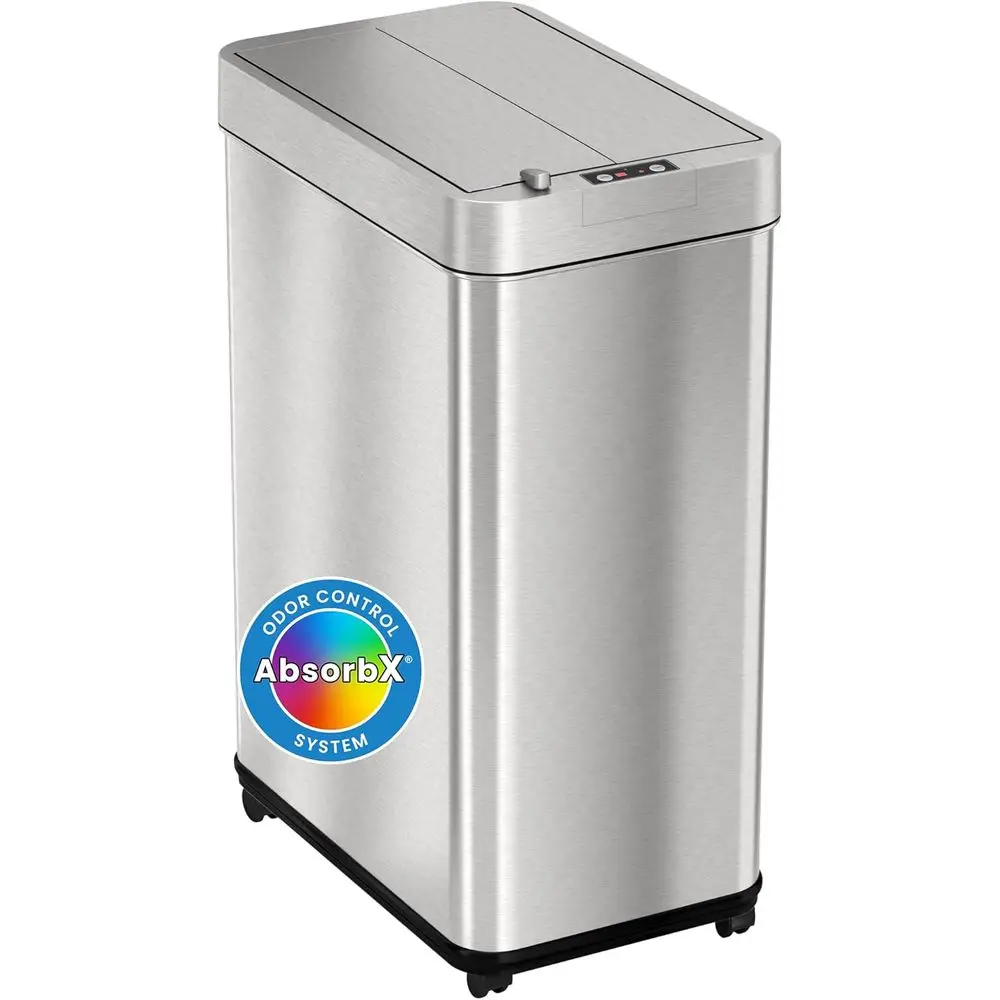 

Мобильное мусорное ведро на колесах с откидной крышкой и фильтром от запаха, защитой от собак, из нержавеющей стали, для дома и офиса