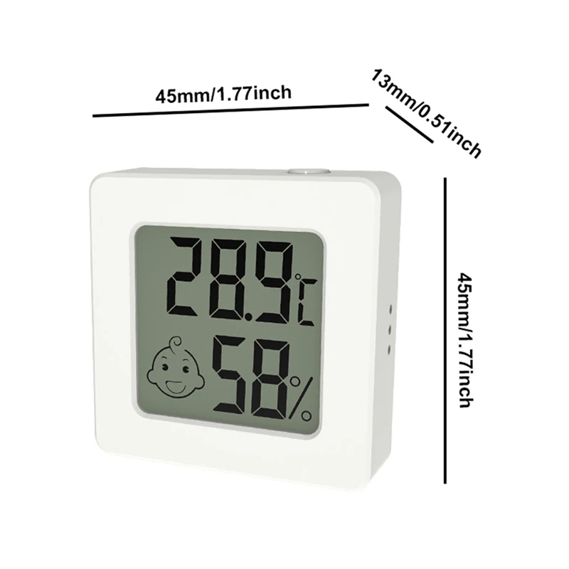 Mini LCD Digital Thermometer Hygrometer Temperature Meter Humidity Sensor Weather Station Button Set With Battery