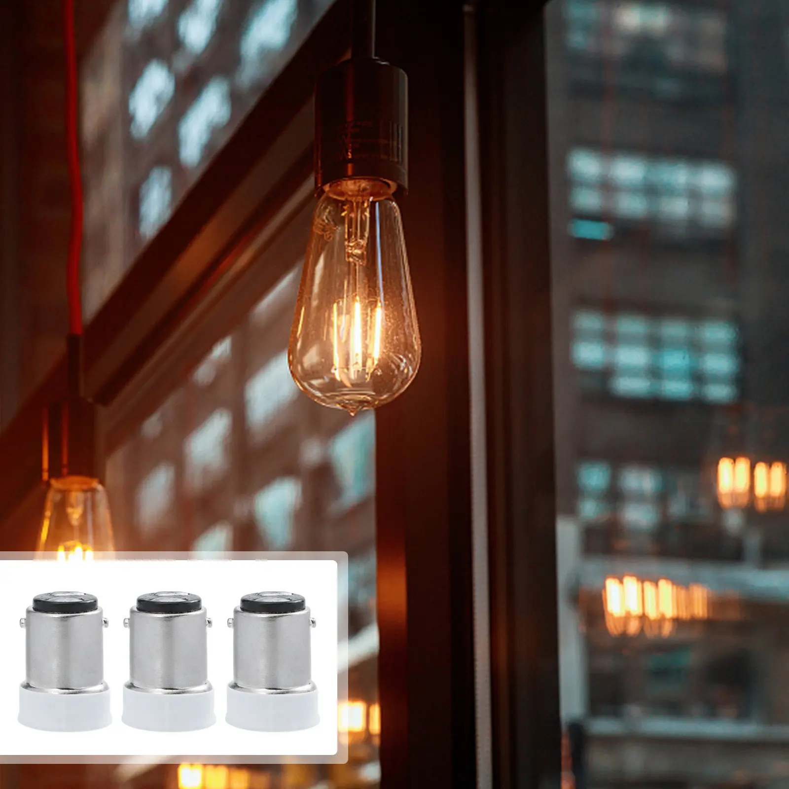 

10Pcs Light Bulb Converter B15 to E12 Base Adapter Safe Reliable Socket Converter for E12 Fixtures LED Lamp Bulbs Lamp