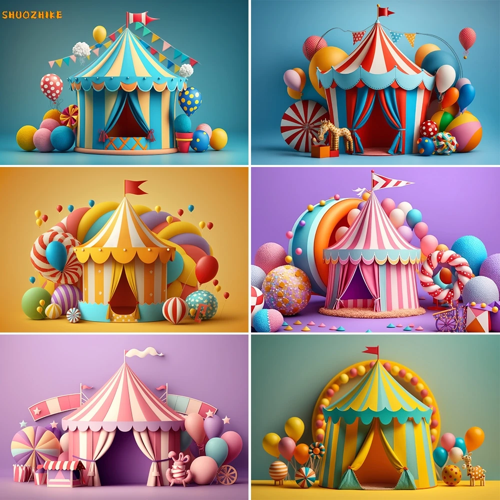 

Circus Photography Background Baby Birthday Children Portrait Party Decor Backdrop Photocall Photographic Photo Studio