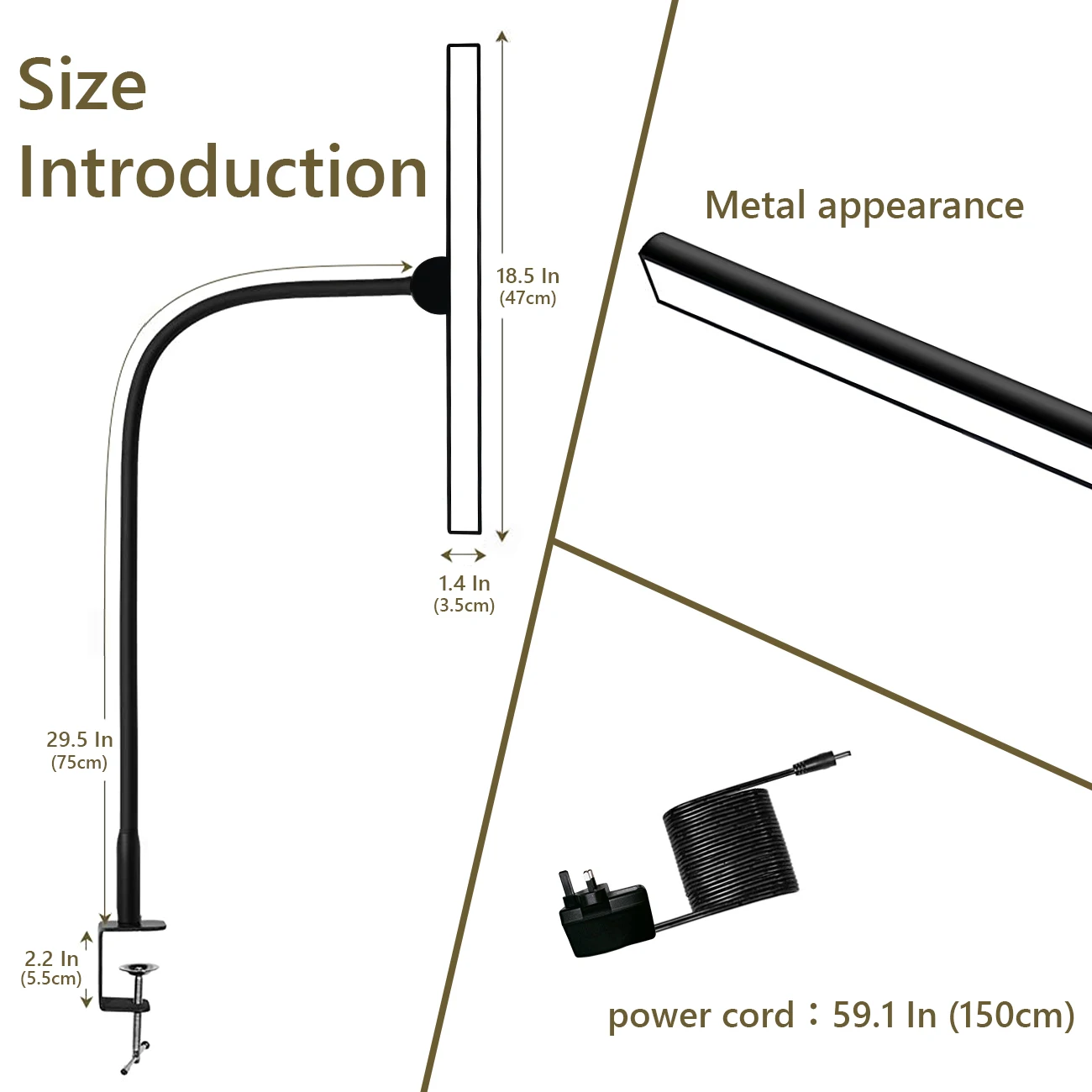 Imagem -03 - Flexível Gooseneck Desk Lamp com Braçadeira Toque e Controle Remoto Luz Flexível Toque 18w Brilho da Cor Modos de Cor