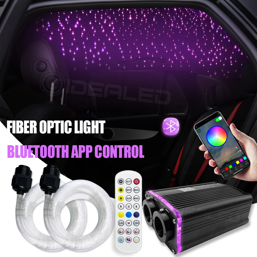 

Smart LED Fiber Optic Light RGBW Engine Driver double head Light Source with Bluetooth APP Controller for all kinds Fiber Optics