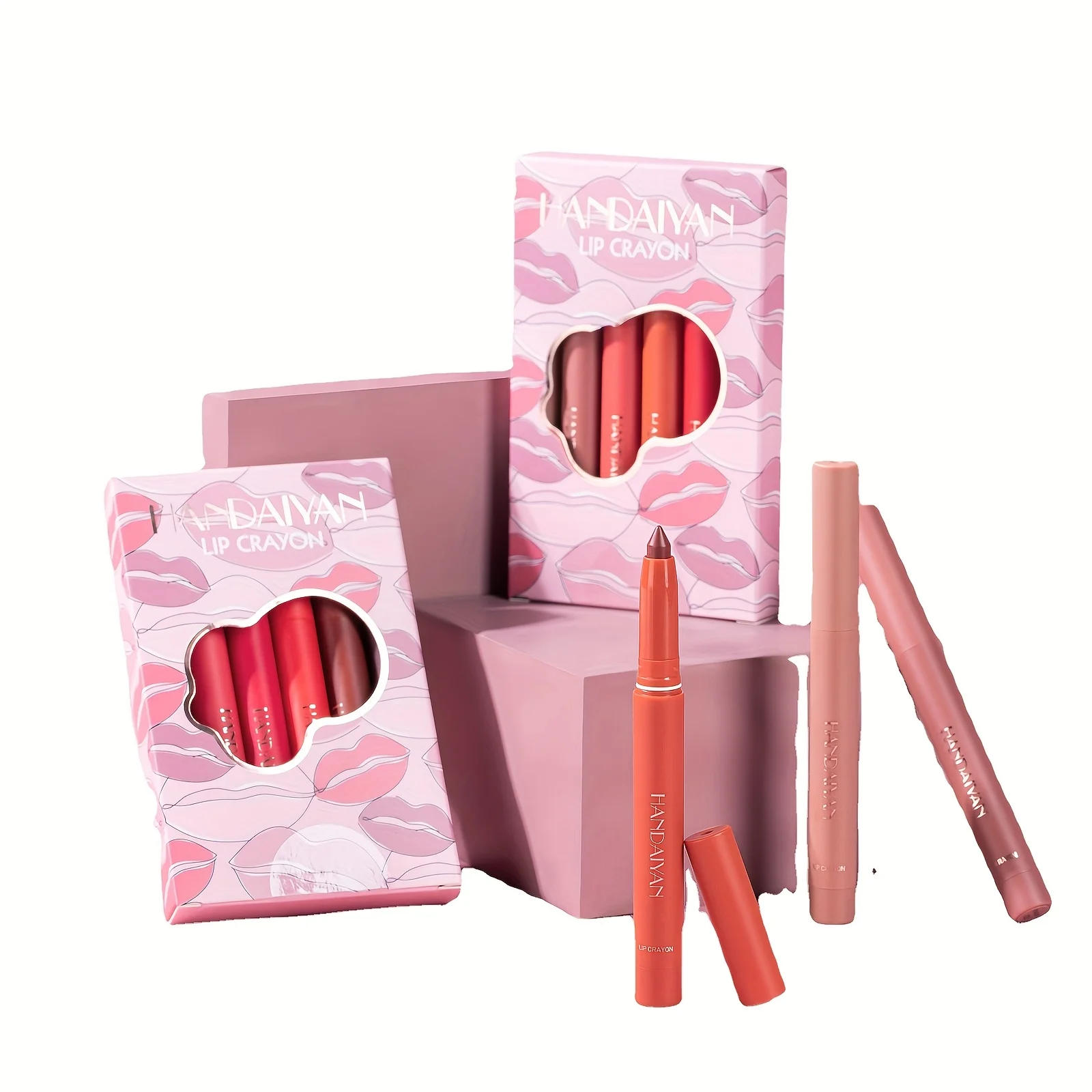 Conjunto de forro e batom "Lip Architect" de 6 peças |   Lápis afiláveis rotativos |   À prova de manchas e de longa duração |   Acabamento fosco em veludo