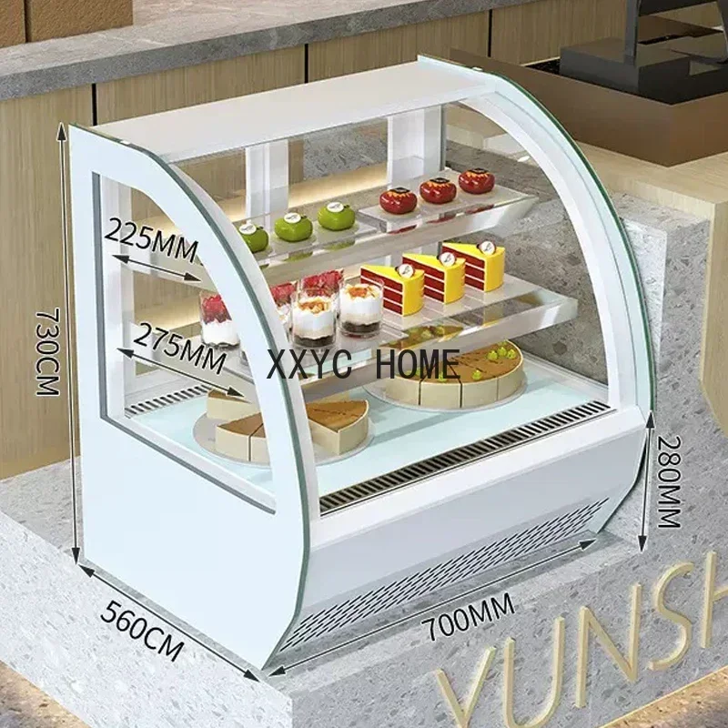 Cake Display Cabinet Refrigerated Commercial Small Back-door Air-cooled Desktop Dessert Fruit Cooked Food Pastry Keep Fresh