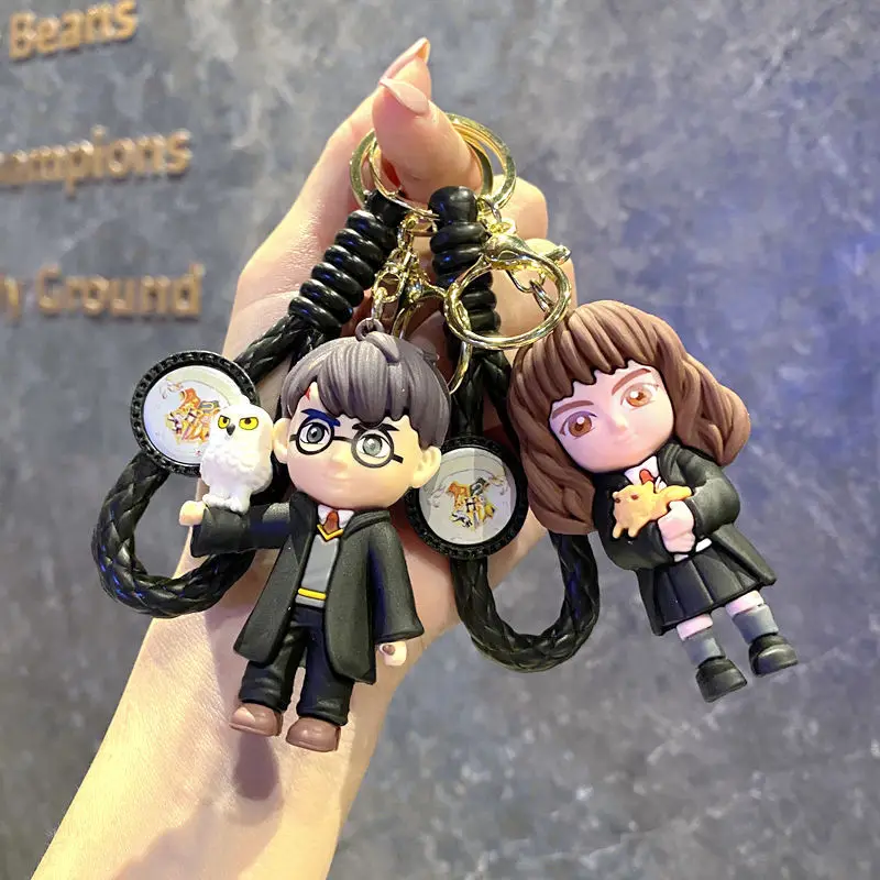 Cute Cartoon Harri Magician Pvc Key Chain Bag Pendant Doll Potter Ron Car Key Chain for Children's Christmas Birthday Present