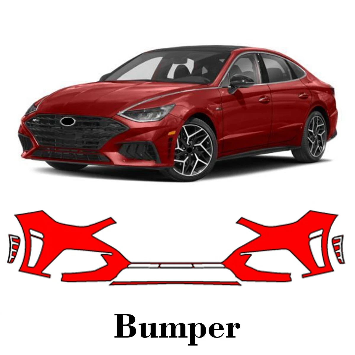 

For Hyundai Sonata N-Line 2020-2023 TPU Body Bumper Pre-cut Sticker Paint Protection Film PPF Scratch-resistant Transparent
