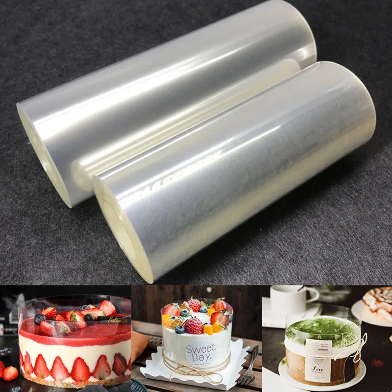 10m Mousse Cake Edge Wrap Dessert Surrounding Transparent Bound Cake Edges PET Band Cake Dessert Collar Surrounding Decor