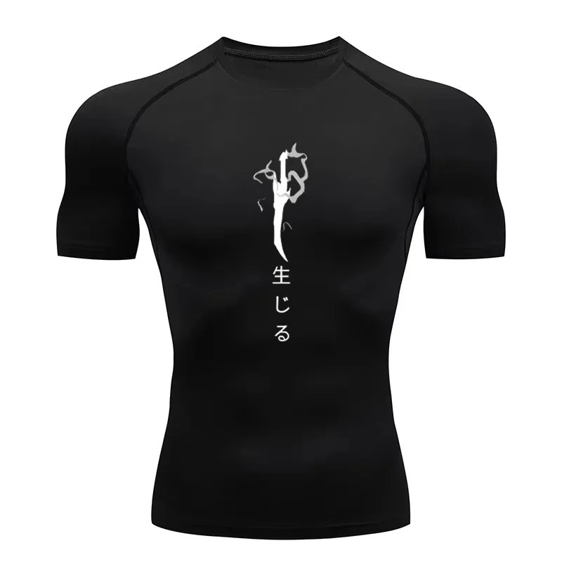Y2K Kompressionsshirt Herren Fitness Gym Sport Lauf T-Shirt Rashgard Tops T-Shirt Quick Dry Kurzarm T-Shirt für Herren 912
