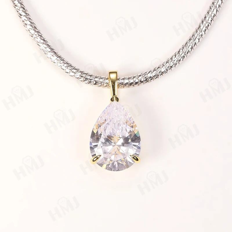 

Кулон-капля воды, колье, ожерелье, муассанит, серебро 925 пробы, грушевидная цепочка, штабелируемая цепочка для вечеринки, свадьбы, роскошные аксессуары, мода