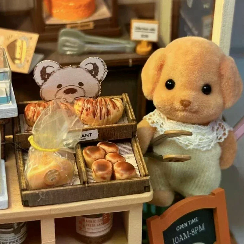 Miniature di case delle bambole Accessori Arti Mobile Foresta Famiglia Figura di animali Barboncino Floccato Shaggy Figurine Modello di cane giocattolo