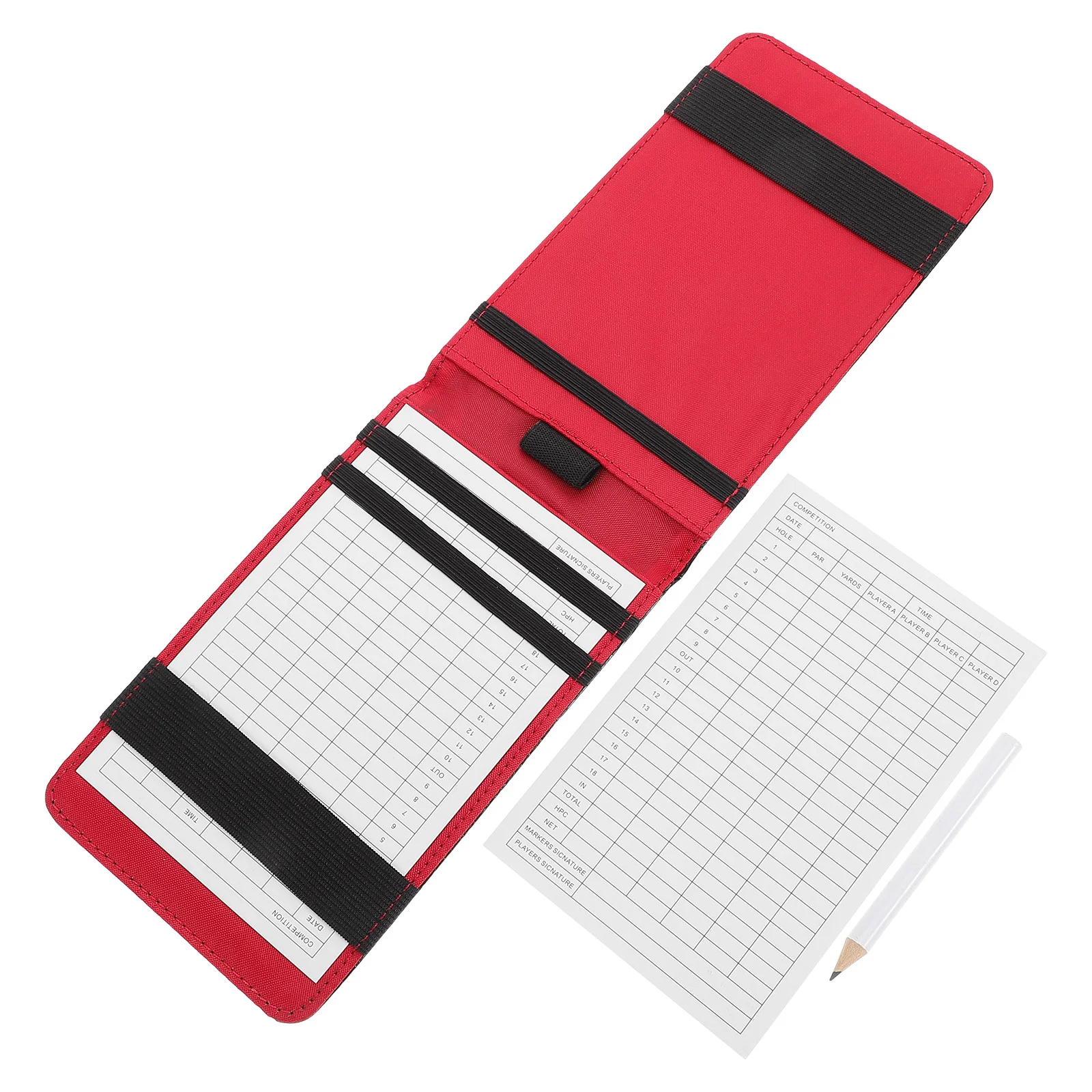 Golf Scoring Buch Yardage Cover Notizblöcke Zubehör Bälle Score Kartenhalter Scorecards Pu