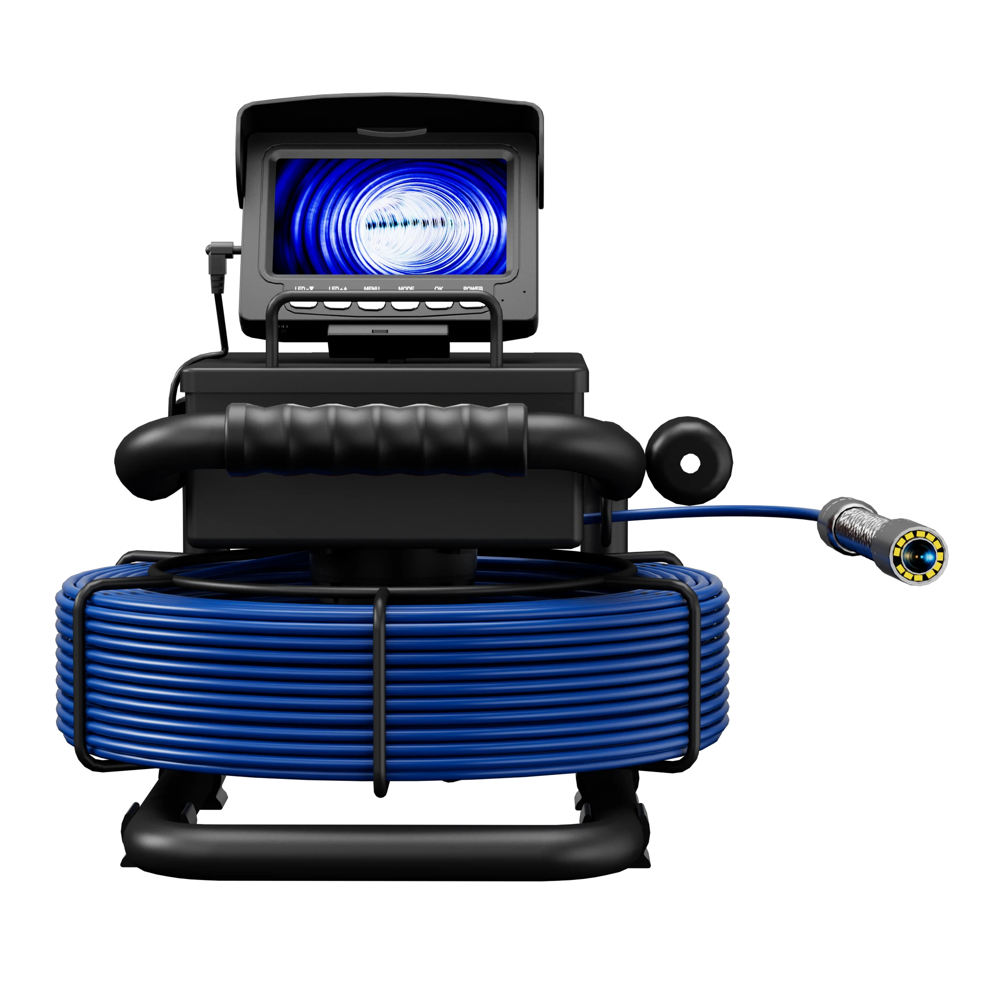 كاميرا فحص أنابيب الصرف الصحي 30 مترًا، بطاقة TF سعة 16 جيجابايت DVR IP68 منظار صناعي لخط أنابيب الصرف الصحي مع شاشة 4.3 #3