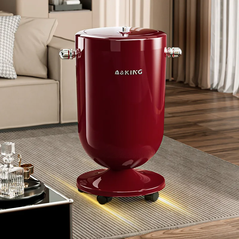 

Household Trash Can 2025, Living Room with Lid, Light Luxury, High-end, High Appearance Level, Wheeled, Movable Trash Can