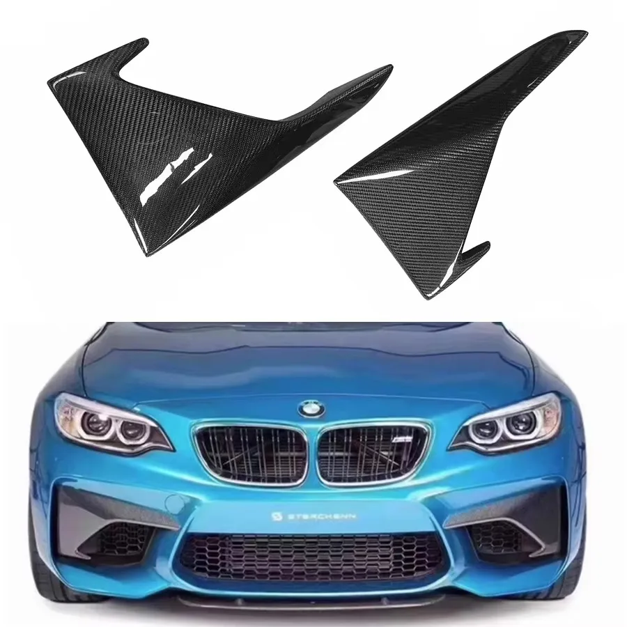 

For BMW M2 F87 2014-2021 Carbon Fiber wrap angle Car Front Bumper Splitter Corner Trim Cover Fog lamp corner body kit