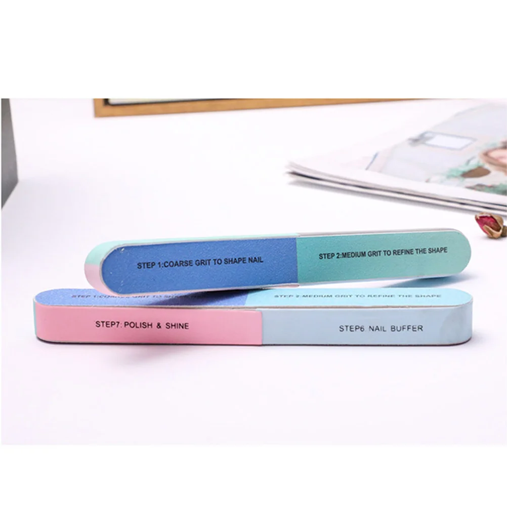 8pcs Nail Files Professional 6 Sides 7 Steps Nail Buffering Blocks Polishing Tools for Lady Women