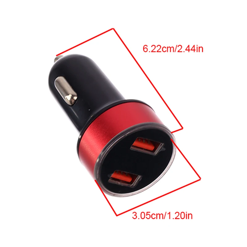 High Quality 3.1A Dual USB Car Charger 2 Port LCD Display Voltmeter 12-24V Cigarette Lighter Socket Car Charger Adapter