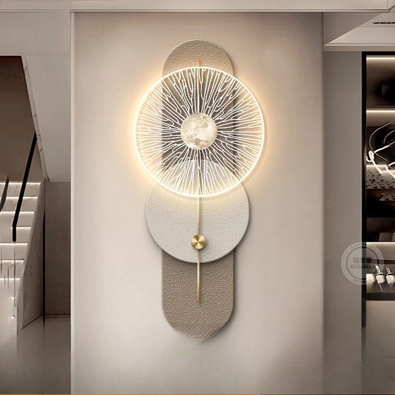 Light luxury home decoration painting Italian minimalist living room corridor hanging painting high sense facing the wall lamp