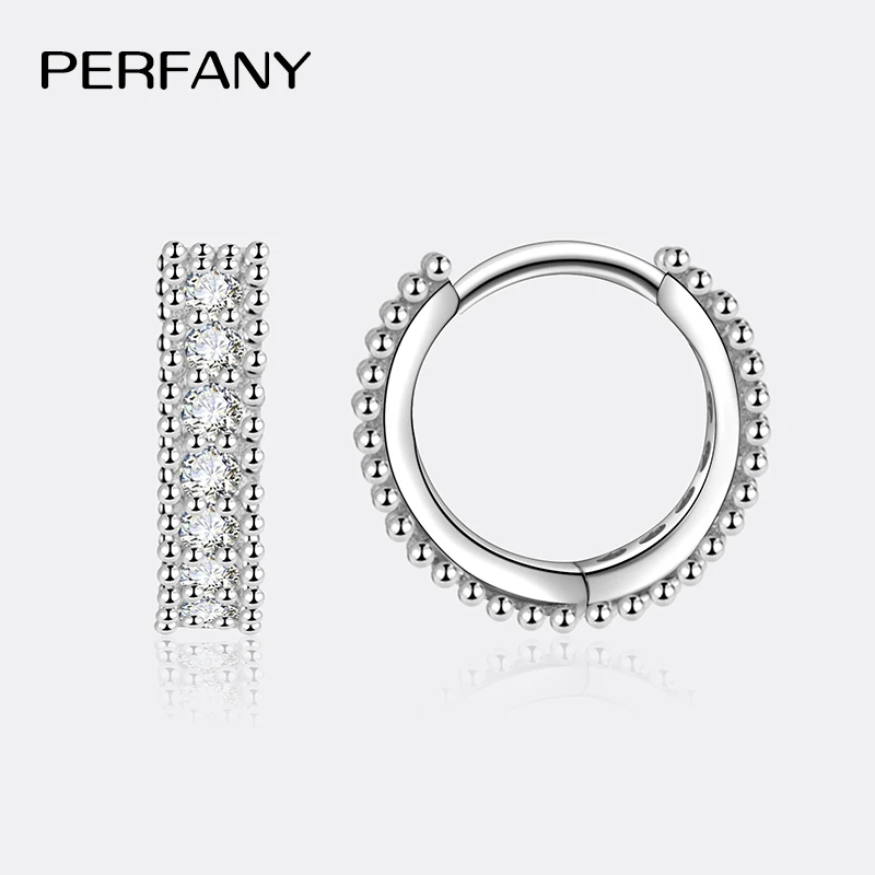 PERFANY 0.14CT Moissanite Earrings for Women S925 Pure Silver Laboratory Cultivated Diamonds Fashion Wedding Jewelry Party Gifts
