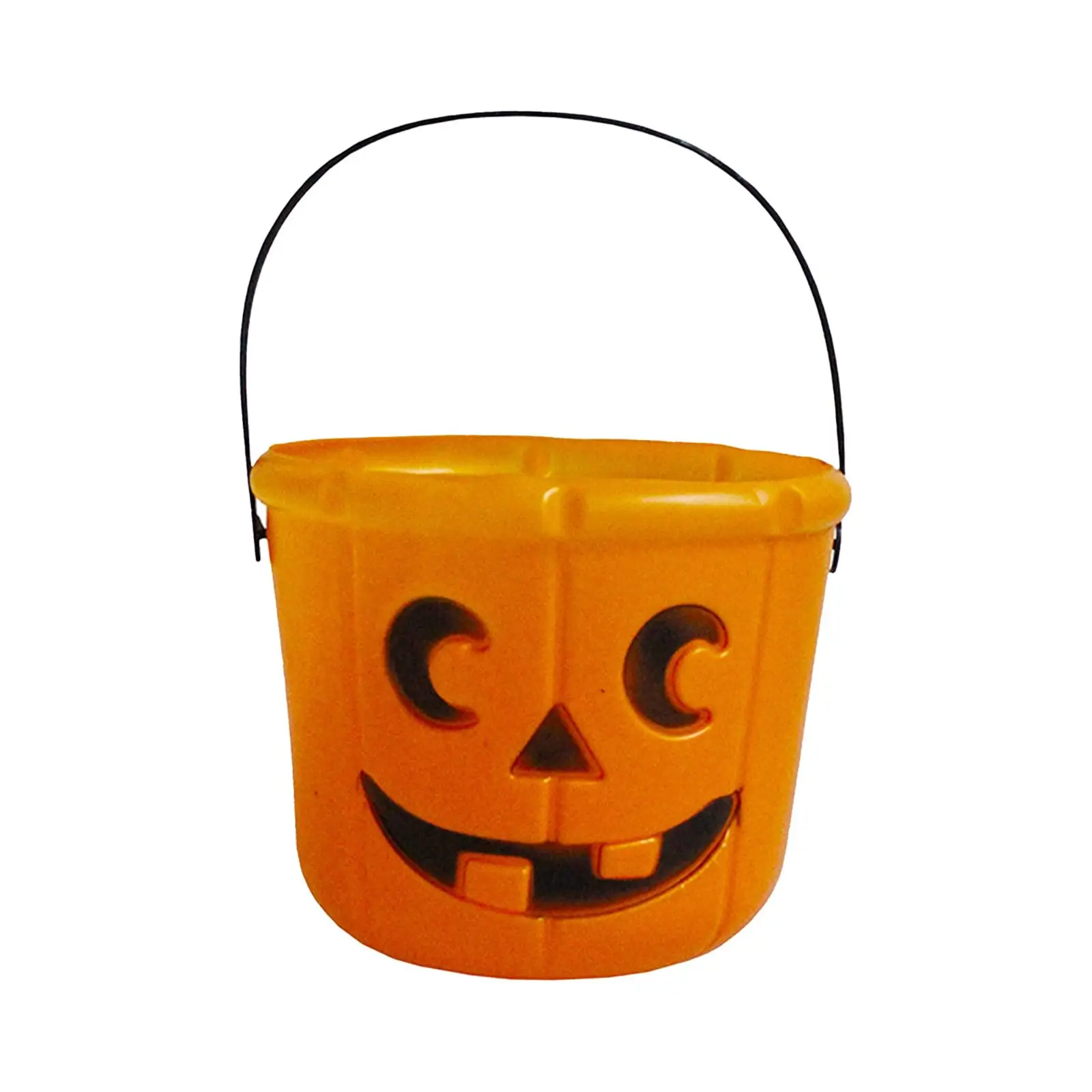 Pumpkin Bucket Candy Holder Pumpkin Pail Candy Barrel with Handle Trick or Treat