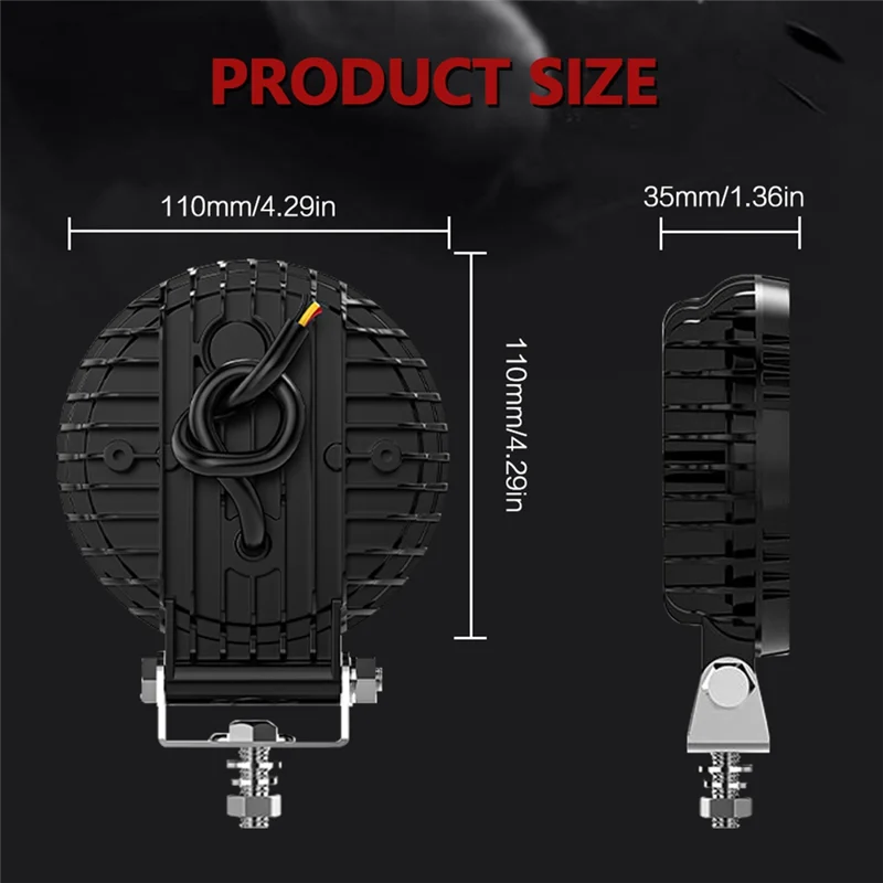 

Round 4 Inch Car LED Work Lights Flash Spotlights DRL For Truck ATV UTV SUV Motorcycle Cart Trailer Boat