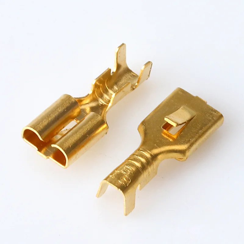 25/50/100 Pcs 6.3 Flat Plate Barbed Plug Wonderful Connector DJ623-E6.3B Relay Terminal Battery Car Crimp Terminals