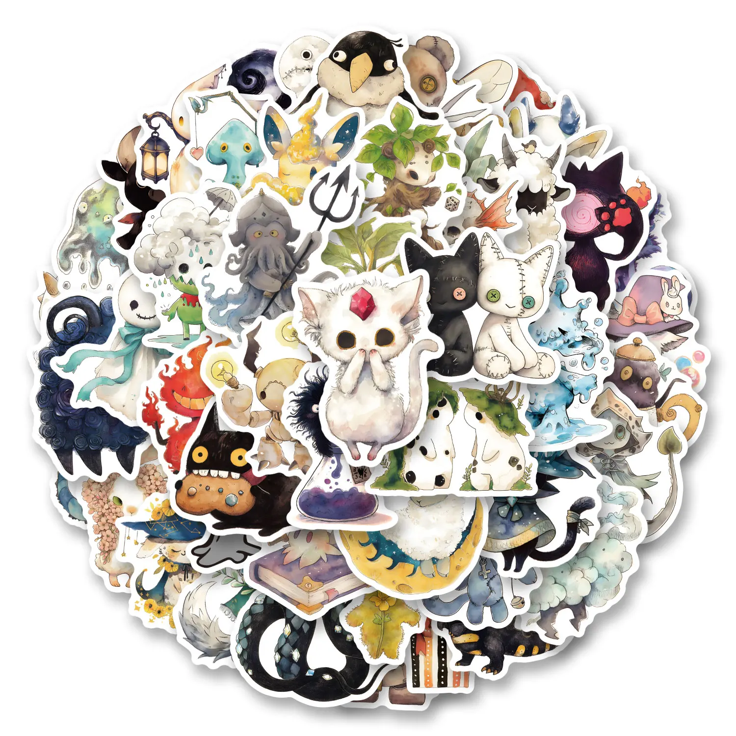 50pcs Funny Fairy Tale Monster Graffiti Stickers, Aesthetics Stickers Water Bottle,Skateboard,Decals Party Supply Bicycle