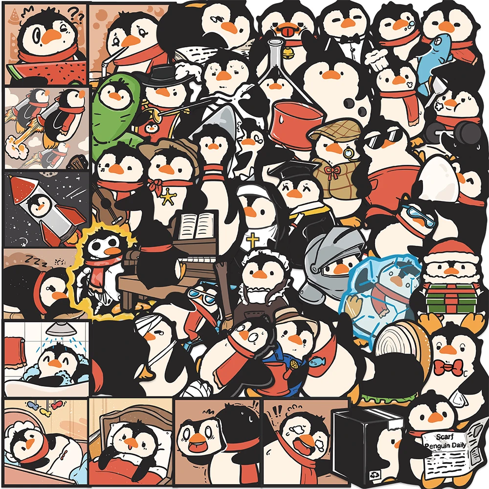 10/30/50pcs Vintage Cartoon Cute Penguin Graffiti Stickers Laptop Suitcase Phone Bike Car Classic Toy Stationery Sticker Gift