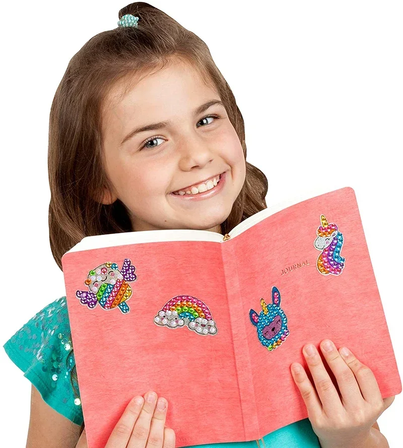 子供用DIYダイヤモンドペインティングステッカーキット、手作りデコレーションモザイクステッカー、数字で描くキット、女の子と男の子へのギフト、アートクラフト