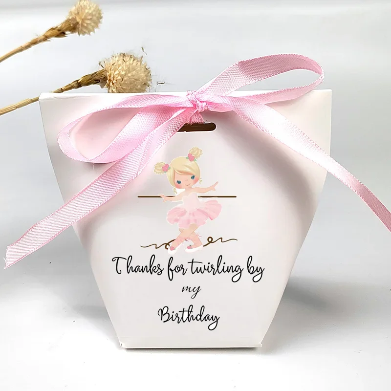 5pcs Ballet dance themed Thank You candy gift boxes Tutu Ballerina Girls Birthday Party Table Centerpiece decoration Favor