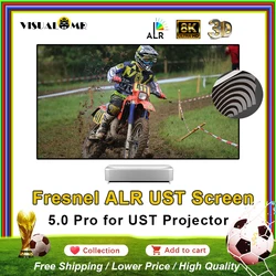 VisualMr Hot Fresnel 5.0 Pro UST ALR Projection Screen 1CM Fixed Frame 4K 8K Ambient Light Rejecting Best for Short Projectors