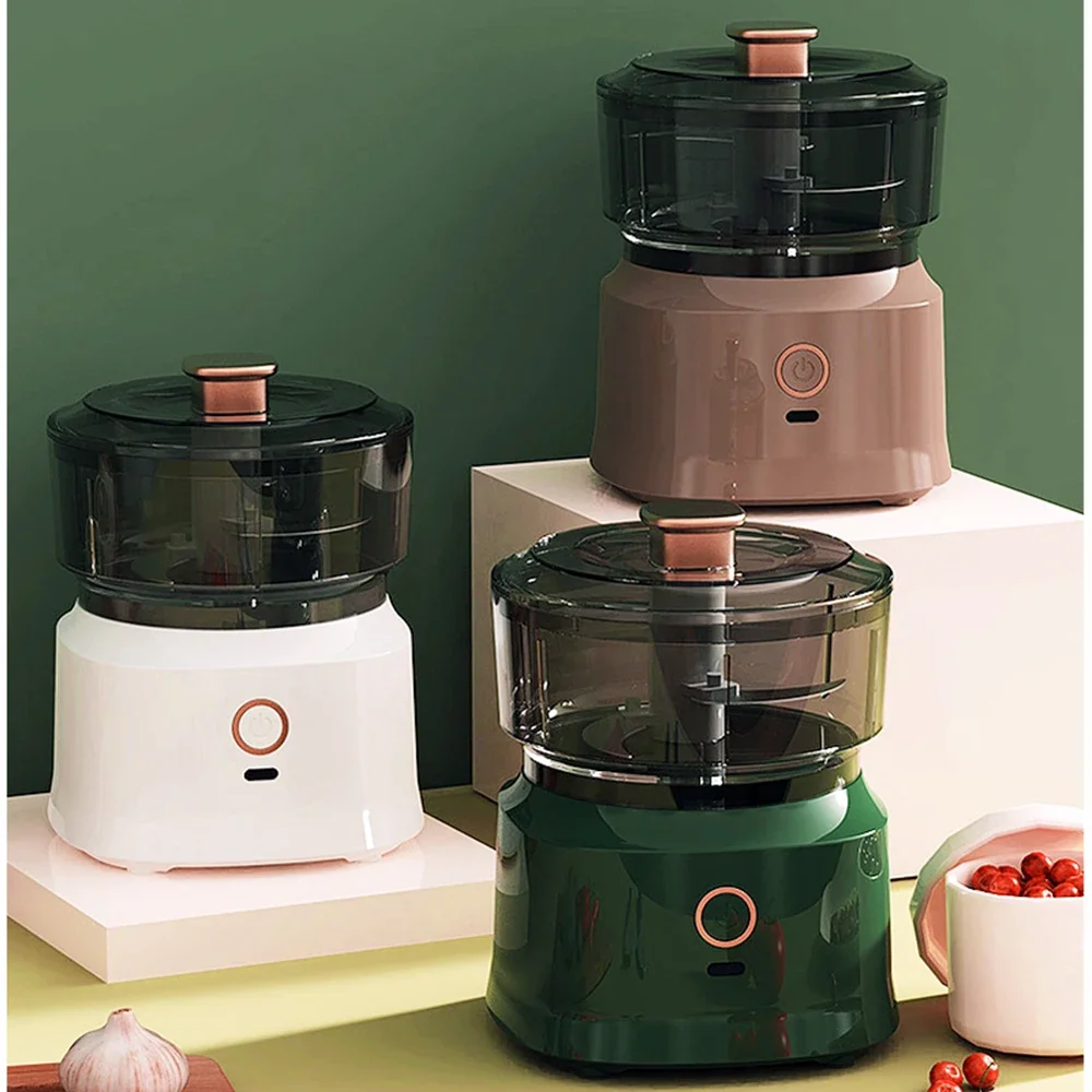 الخلاطات الغذائية الكهربائية USB للمطبخ ، الخافق الثوم ، كسارة هريس اللحوم الأرض ، المروحية الخضروات المحمولة