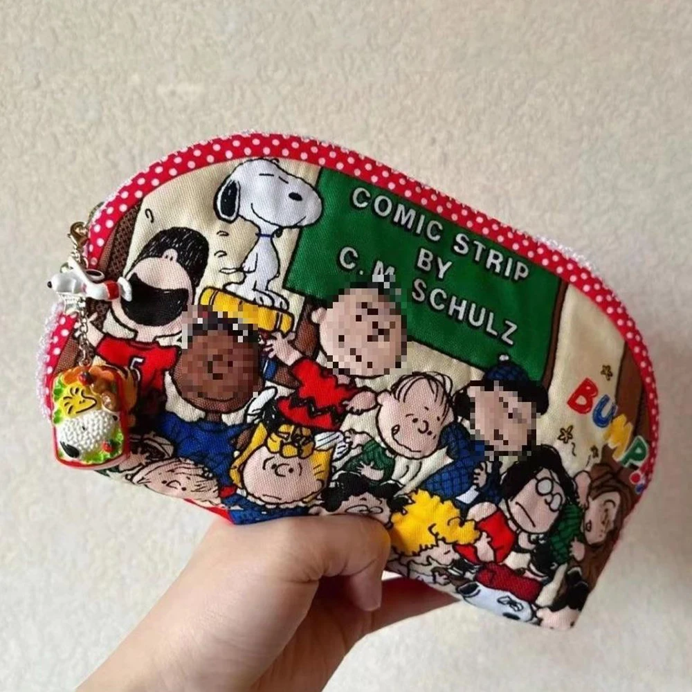 TAKARA TOMY Snoopy cartoon Large capacity StorageBag Cute joint PrintedPen Bag coin purse Stationery StorageBag Student Gift Toy