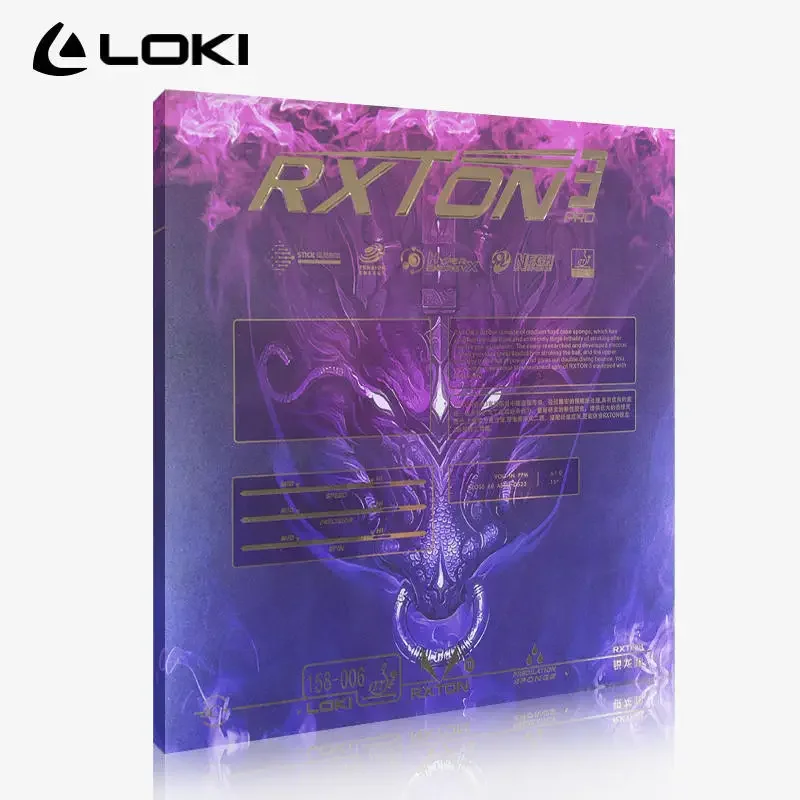 LOKI RXTON 3 PRO 卓球ラバー ラケット用 粘着性とニキビ防止 - ITTF 承認のピンポンラバー 高密度スポンジ付き