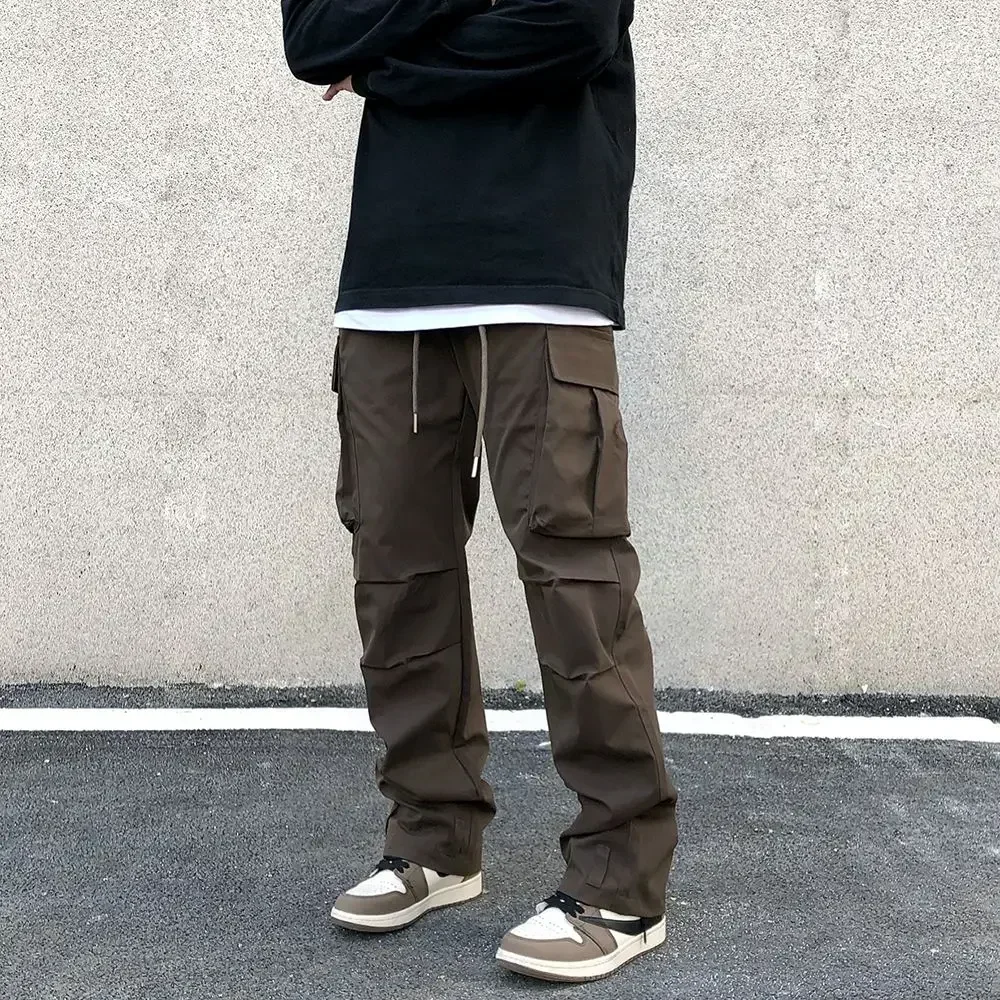 

Men's Straight Cargo Pants Casual Stretch Male Trousers Street High Quality Baggy Slacks Y2k Vintage New In Harajuku Long Luxury
