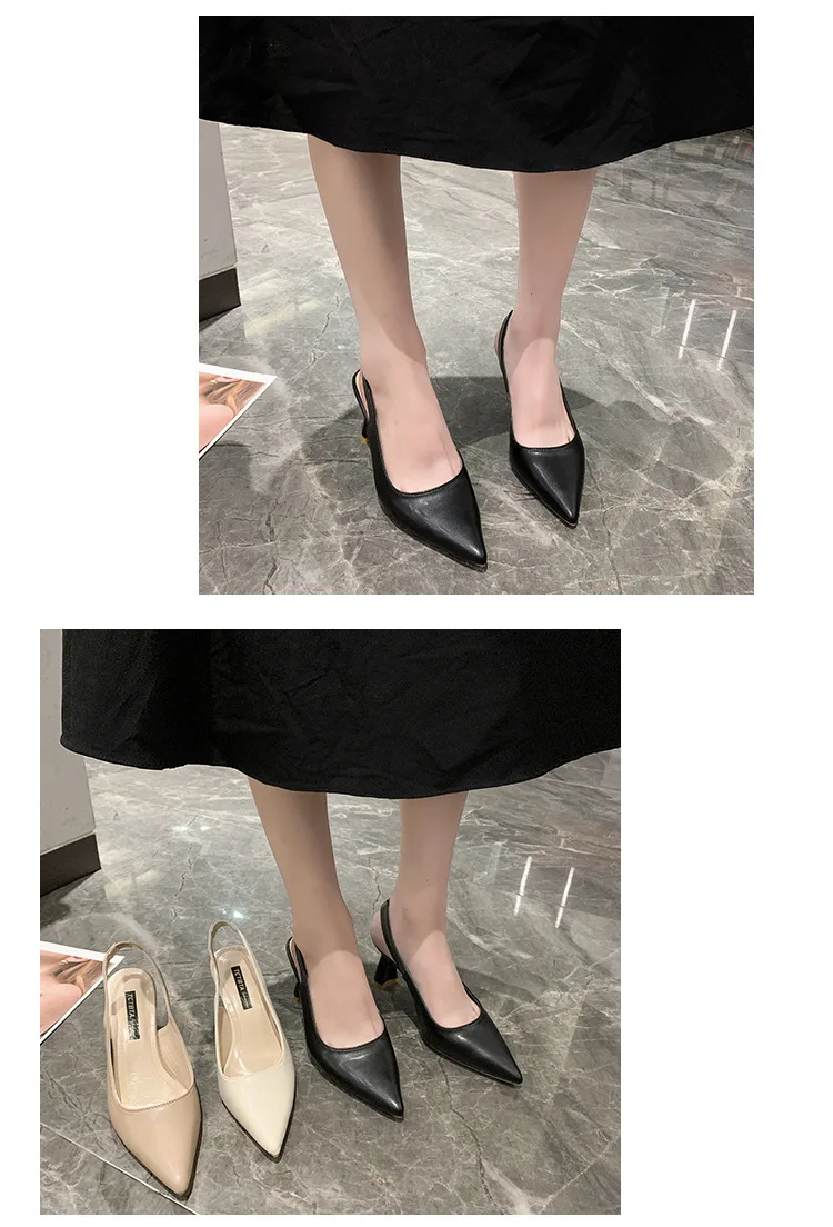 Sommermode Neue Atmungsaktive Spitze Stiletto-Absatz PU Bequeme und Elegante Damenschuhe Flache Sexy Sandalen – Detail 2